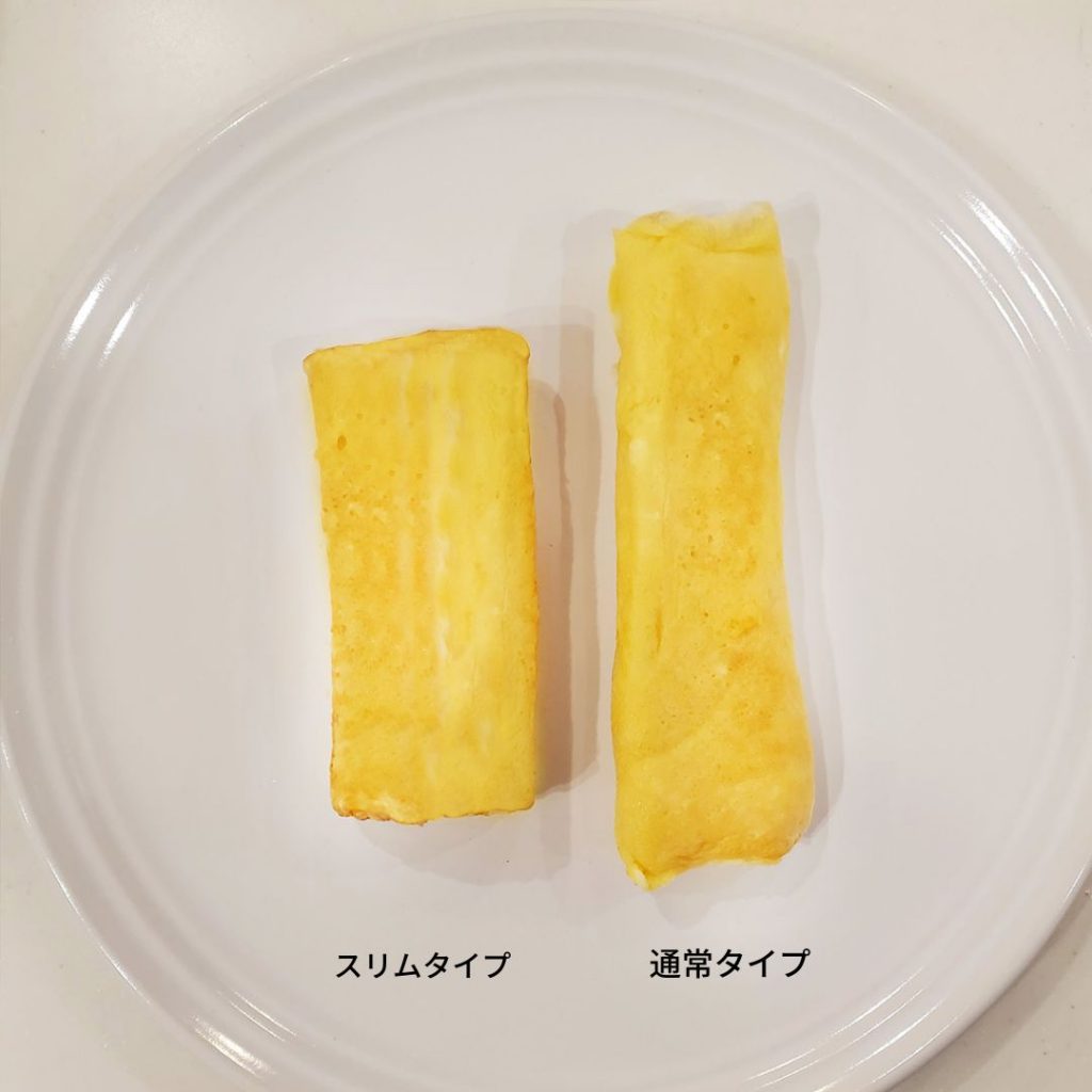 卵1個で！！鉄の玉子焼き器　たまご比較2